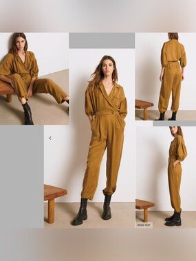 BA&SH Bash Aida Camel Olive Jumpsuit